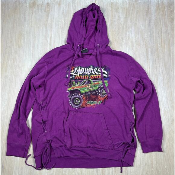 MV Sport Howies Mud Bog Monster Truck Graphic Pullover Hoodie Casual Sweater XL - Picture 1 of 16